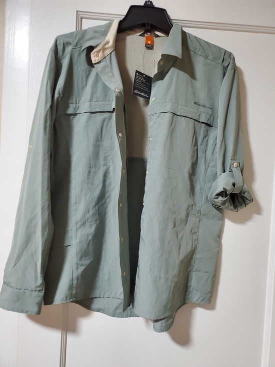 Eddie Bauer Tops - Eddie Bauer Sage Green Performance Guide Button-Up